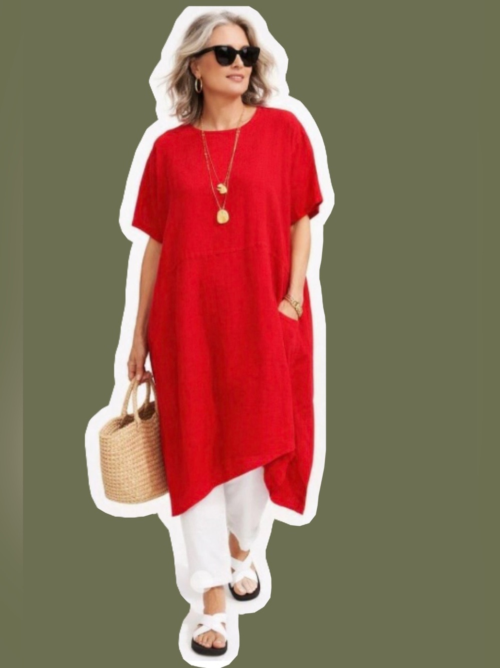 bryn Walker Woman’s' Vibrant Red Short-Sleeve dress